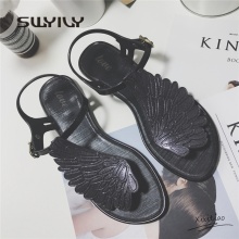 SWYIVY Women Sandals Flip Flops Wing 2018 Summer Flat Rome Sandals Woman Holiday Beach Flip Flops Shoes Woman Casual Jelly Shoes