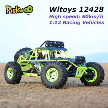 Wltoys 12428 RC Car 4WD 2.4Ghz 1:12 Radio Remote Control Crawler Off-road Model Toy High Speed 50km/h Vehicle With LED Light