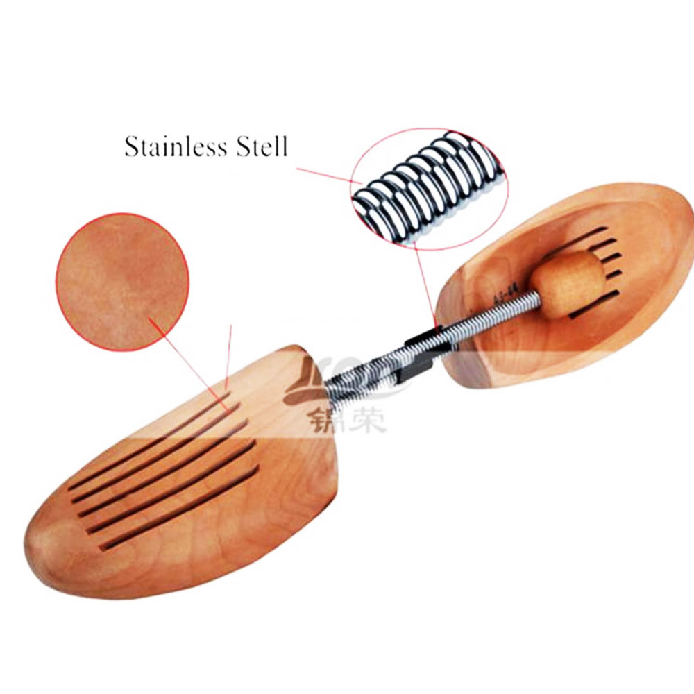 1 Pair Unisex Men Woman Wood Shoe Tree Shape Keeper Adjustable Wooden Unisex Shoe Stretcher