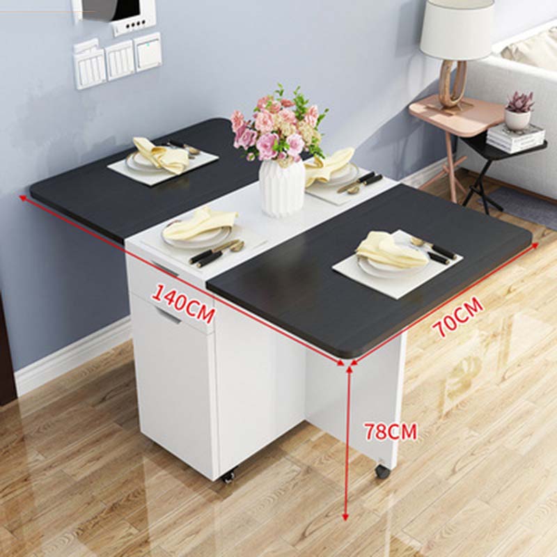 150*80cm New creative solid wood folding movable dining table living room kitchen stuff storage home furniture free shipping