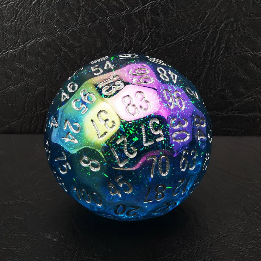Dazzling Blue 100 Sided Game Dice 1