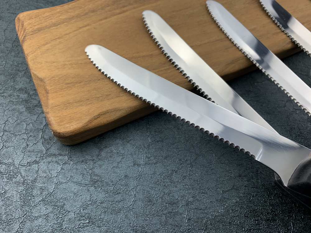 6 pieces 12 pieces stainless steel steak knife black handle dinner knife set restaurant tableware set