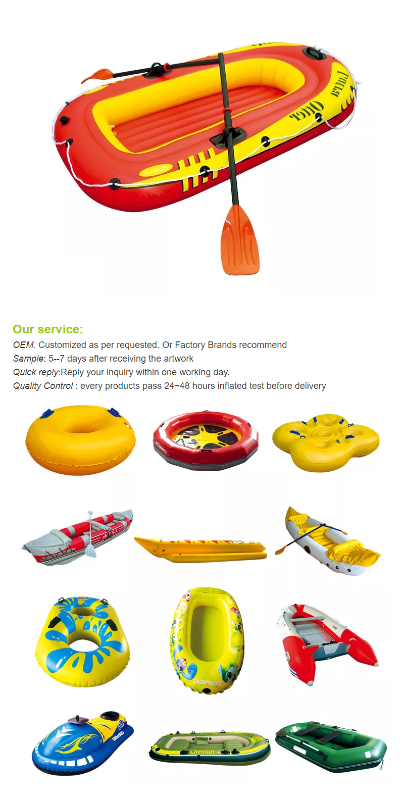 Inflatable 3 Person Boat PVC Kayak with Paddle_01