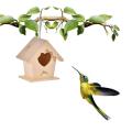 5 Types mini Wooden Bird House Nest Creative Wall-mounted Hanging Bird Nest Home Decoration Gardening Decoration Bird House