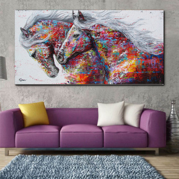 Graffiti Art Oil Paintings Strong Animals Horse Canvas Painting Impressionist Posters and Prints Wall Home Decoration Pictures