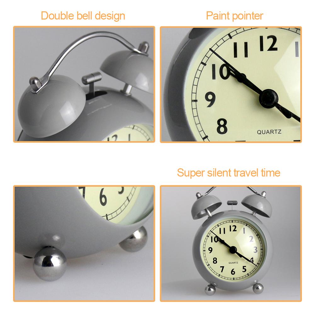 Alarm Clock 3.5 Inch Simple Creative Slacker Alarm Bell Child Student Adult Bedside Desk Table Clock For Bedroom
