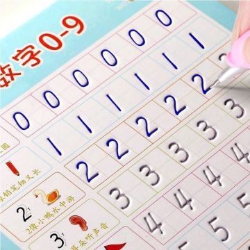 Reusable Children 3D Copybook Calligraphy Numbers 0-100 Handwriting Books Learning Math English Writing Practice Book For kids