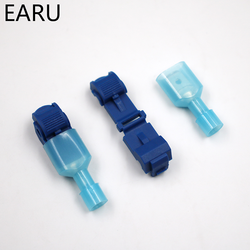 10pcs/lot L1 Blue T Type Quick Splice Crimp Electrical Car Audio Terminal Wire Convenient Connector For 1.2-2.5mm Line