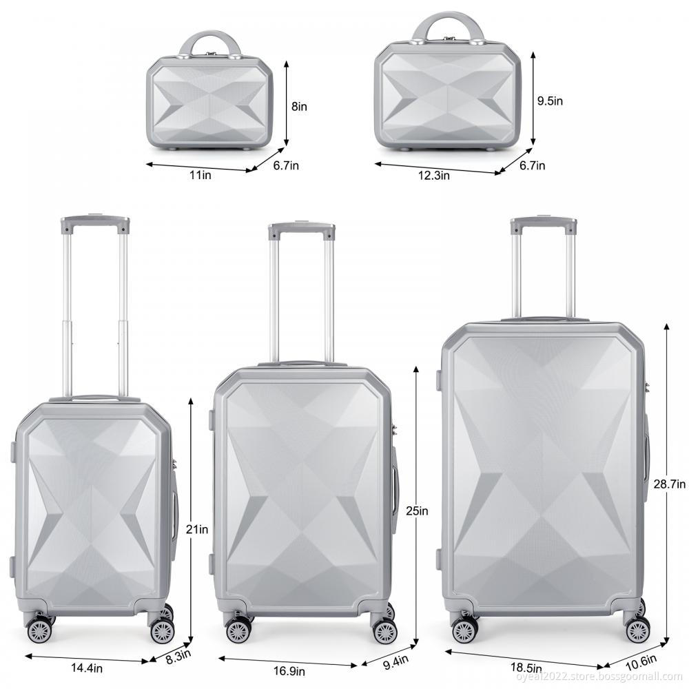 5 Pieces Rolling Sturdy Shell Luggage Suitcase Set