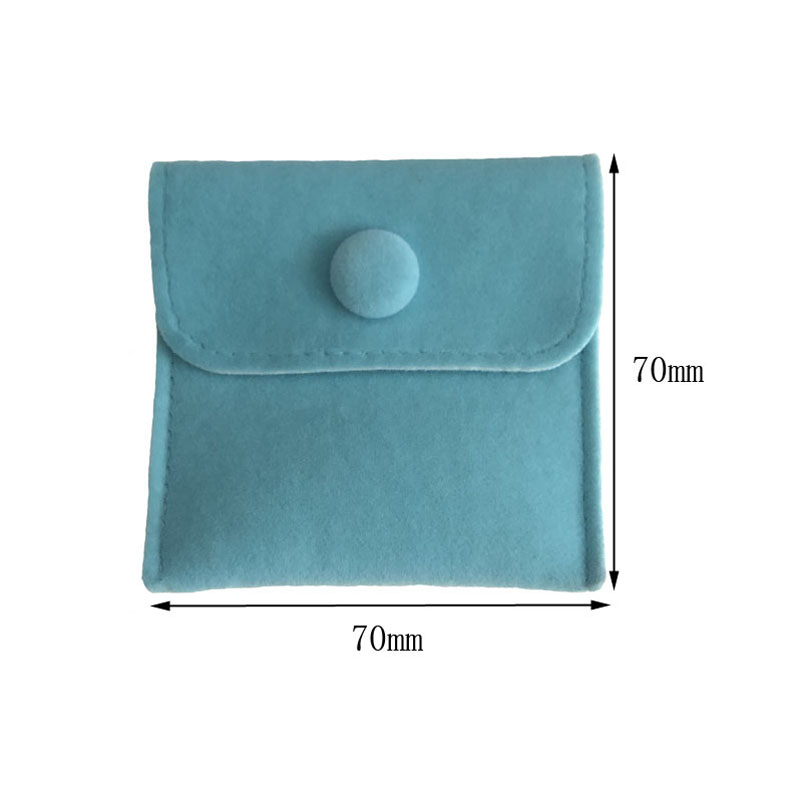 Custom Jewelry Packing Pouch Double Velvet Bag With Velvet Button For Wedding and Gift Packing