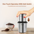 2-in-1 Wet and Dry Double Cups 300W Electric Spices and Coffee Bean Grinder Stainless Steel Body and Miller Blades