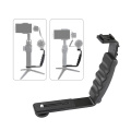 Handheld L-shaped Gimbal Expansion Bracket Holder with 2 Hot Shoe Mounts for Zhiyun Smooth 4 Gimbal Stabilizer for Microphone