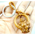 Mahogany Three-dimensional Engraving Key Chain Lifelike Buddha Pendant Key Ring Jewelry Gift For Car Accessories L8