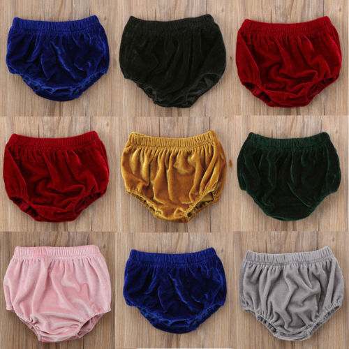 Toddler Infant Baby Boys Girls Kids Velvet Pants Shorts Bottoms Bloomers Panties