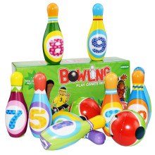 Bowling Set Toy 10 Colorful Soft Foam Bowling Pins 2 Ball Indoor Toys Toss Toys for kids Birthday party Gift Christmas Gift