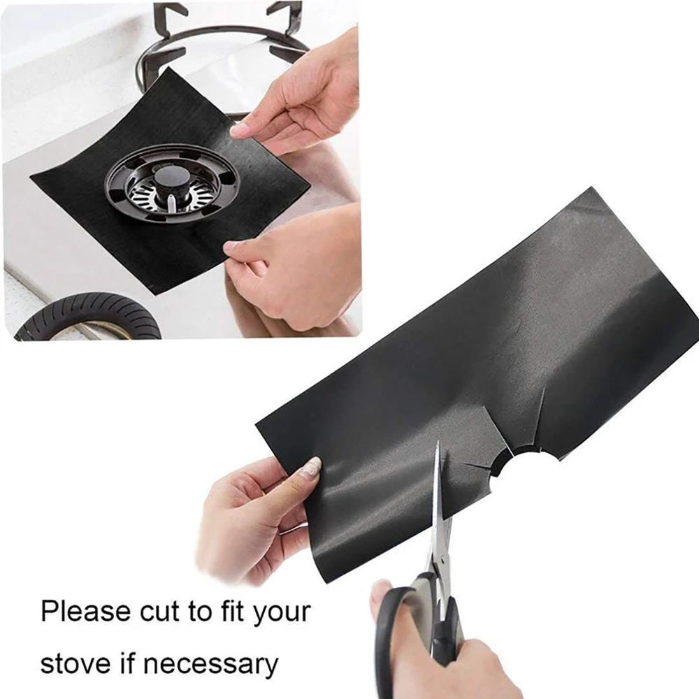 4pcs Anti-fouling Oil Protector Pad Liner Reusable Gas Cover Stove Burner Mat Temperature Kitchen Cleaning Tool Accessories