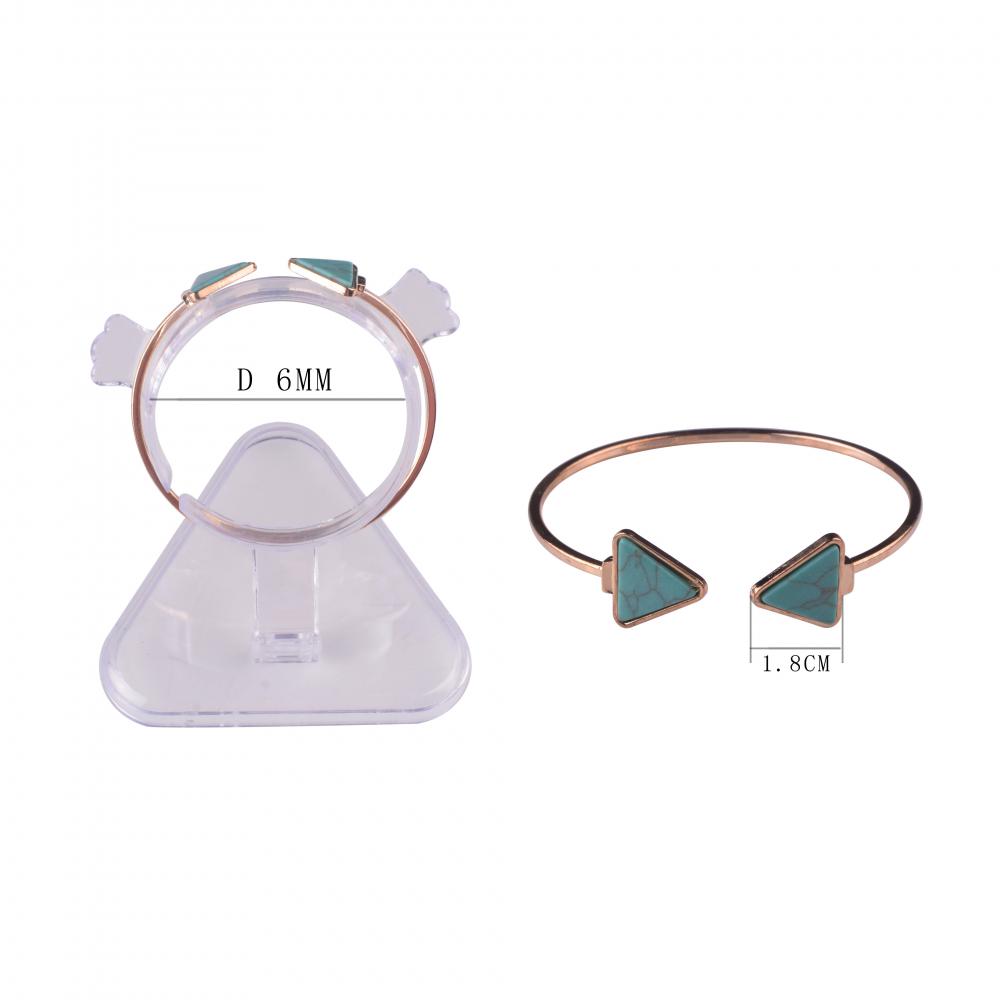 Fashion Women Jewelry Marbling Triangular Opening Turquoise Howlite Bracelets Jewelry Adjustable for Women Girls