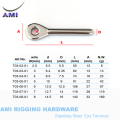 Eye Terminal 6mm Wire Rope Fitting AISI 316 Tensioner Swage Cable End Railing Connection Assembly Deck Rigging Marine Hardware