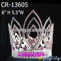 Mix Pink Silver Rhinestone Full Round Crown
