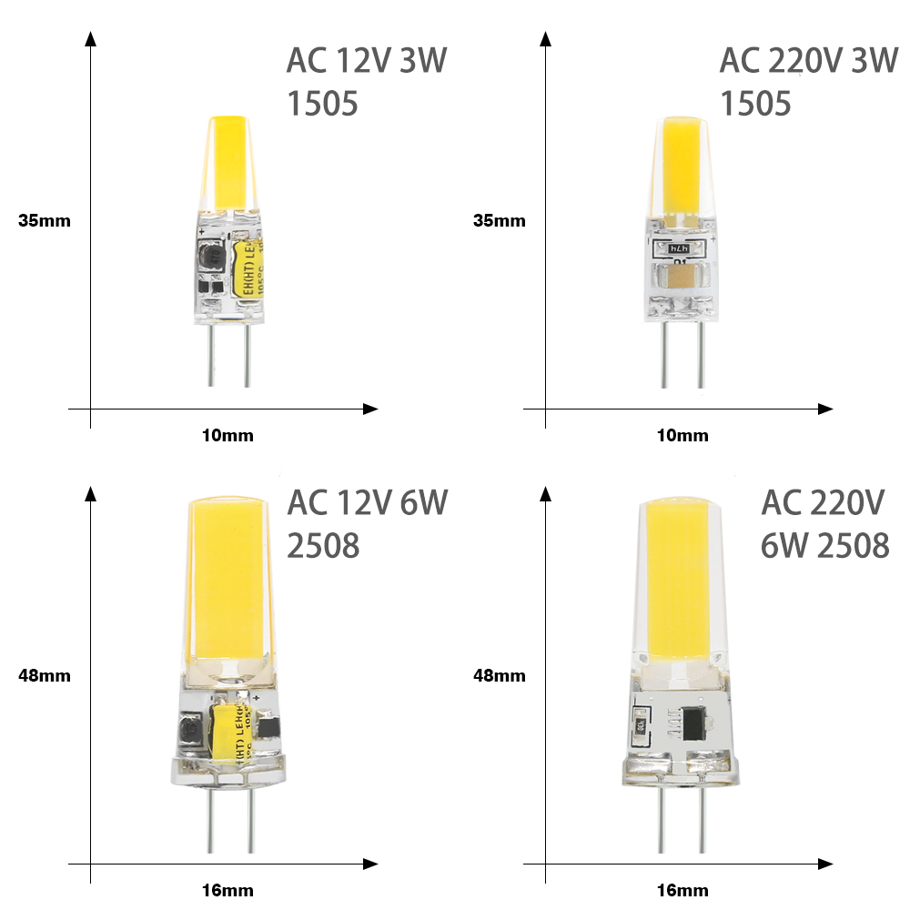 LED G4 COB Lamp AC DC 12V 220V 3W 6W Mini Dimming G4 LED Bulb Lampada LED Lighting Replace Halogen Spotlight Chandelier LED Lamp