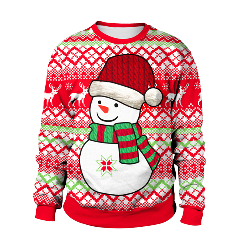 3D Unisex Ugly Christmas Vacation Santa Elf Pullover Funny Womens Men Sweaters Tops Autumn Winter Clothing