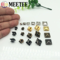 Meetee 100pcs 6-12mm Metal Square Rivet Buckles Bag Shoes Decor Button DIY Belt Leather Crafts Hardware Accessories BF068