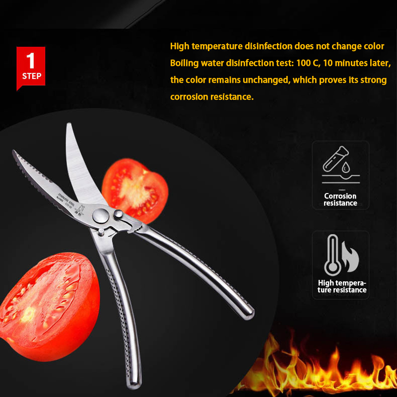 Stainless Steel Kitchen Scissors Home Chicken Fish Bone Scissors Sharp Heavy Duty Cutting Tool Multi-function tijeras cocina