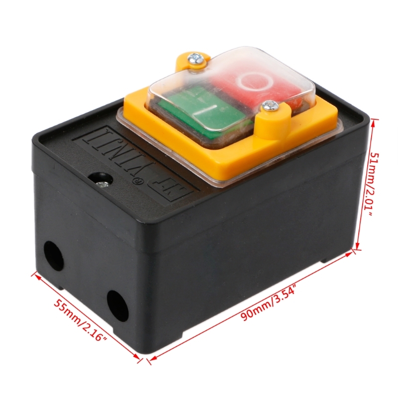 On Off Water Proof Push Button Switch 10A 250V 380V for Motor Cutting Machine Bench drill Switch