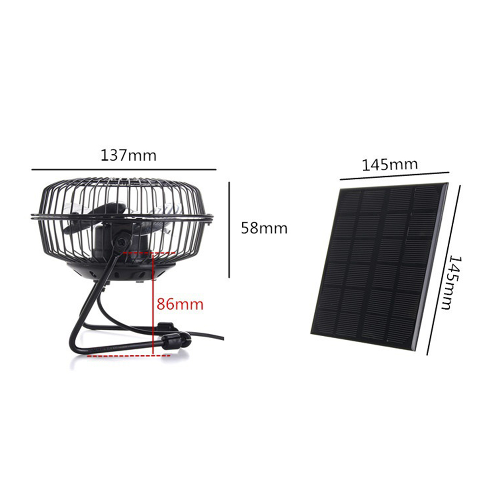3W 6V Mini Solar Panel Ventilation Cooling Fan 4-inch Power Bank Fan