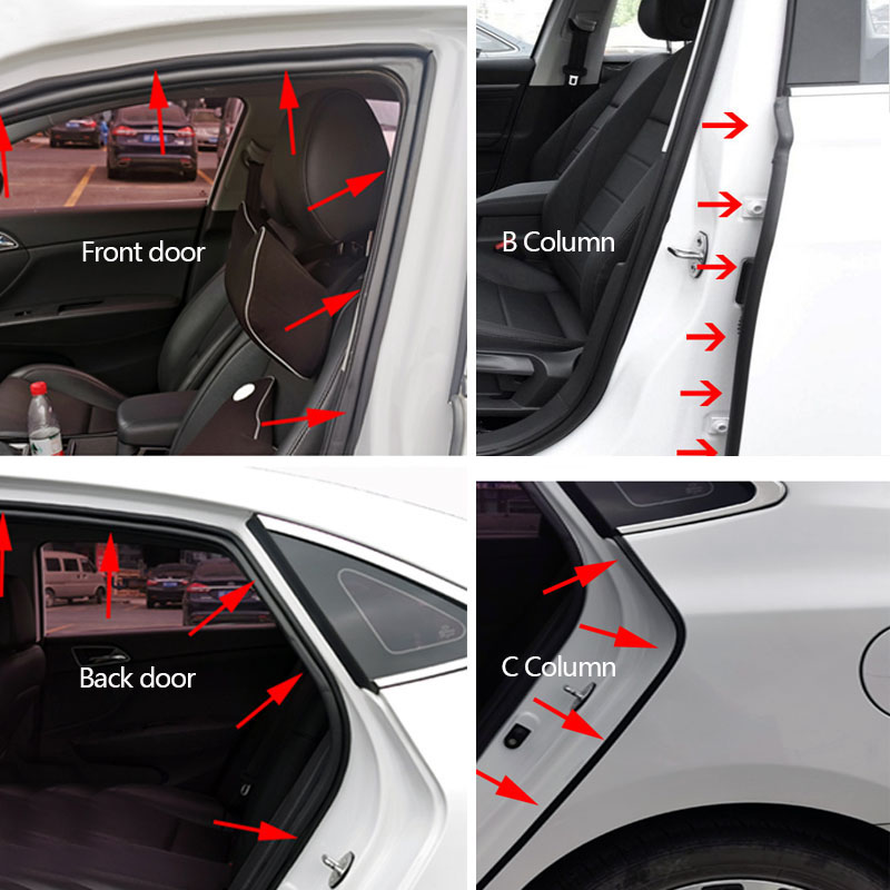 Car Seals Auto Rubber Door Seal Strip SEAMETAL Sealant Weatherstrip Noise Insulation Protector Sealing Strips Auto Accessories