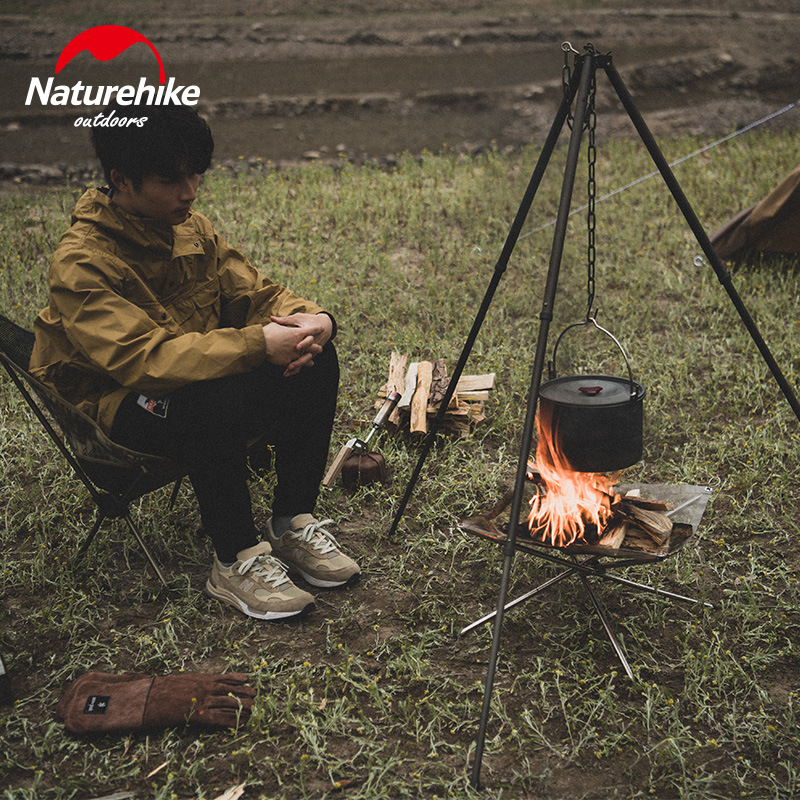 Naturehike Foldable Fire Rack Outdoor Barbecue Grill Stainless Steel Camping Grill Firewood Stove
