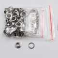 50sets silver 3.5mm/4mm/4.5mm/5mm/6mm/8mm metal Garment Eyelets DIY Clothing Accessories for Leather Tag/Cap/Bag/Shoes Belt