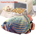 1PC Tropical Fish Oven Mitt Quilted Cotton Heat Resistant 3D Animal Oven Glove Anti-Scalding Oven Mitten for Home Kitchen