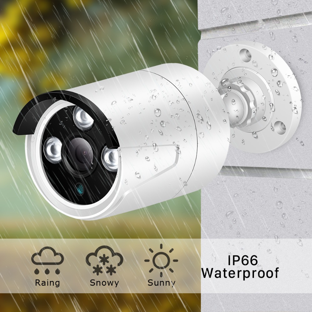 BESDER H.265 Security Camera 3PCS Array LED Waterproof Outdoor Surveillance POE IP Camera FULL HD 2MP 5MP HI3516C +SONY IMX335