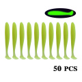 Toio 50 Pcs/Lot 7cm 10cm Soft Lure Shad Wobbler Silicone Bait Sea Worm Swimbait Streamer Silicone Lure spinnerbait accessories