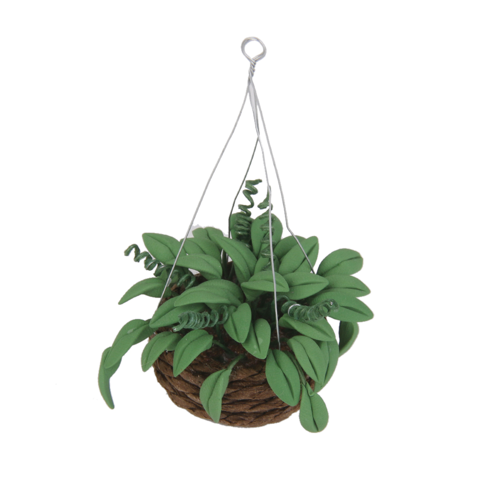 Doll House 1/12 Scale Dollhouse Miniature Clay Hanging Plant Garden Home Decora Access Artificial Plants Baby Classic Toys Gift