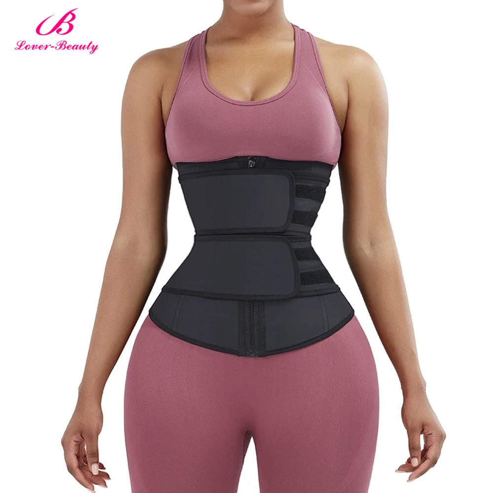 Women Latex Removable Double Starps Waist Trainer Trimmer Belt Body Shaper Cincher Slimming Belt High Compression Abdomen Belt