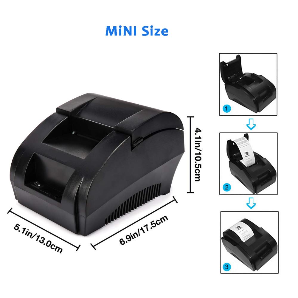 Zjiang POS Thermal Printer Mini 58mm USB POS Receipt Printer For Resaurant Supermarket Store Bill Check Machine EU US Plug