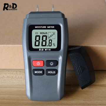 R&D MT15 Wood Moisture Meter Wood Humidity Tester Hygrometer Timber Damp Detector Tree Density tester with Backlight grey