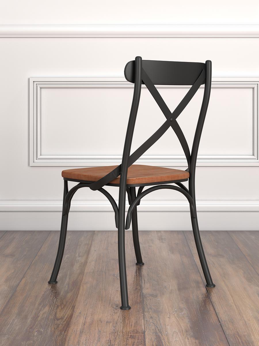 American Retro, Wrought Iron Cross Bar Chair, Restaurant Dining Chair Hotel Industry Wind Fast-food Restaurant Dining