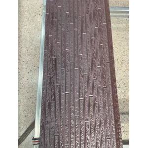 Reddish Brown Long Strip Stone Brick Pattern Metal Exterior Wall Panel