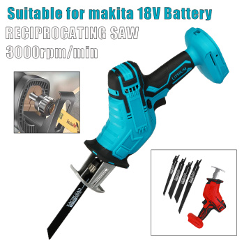 Cordless Reciprocating Saw Adjustable Speed Electric Saw Saber Saw Portable Wood Metal Cutting Chainsaw For 18V Makita Battery