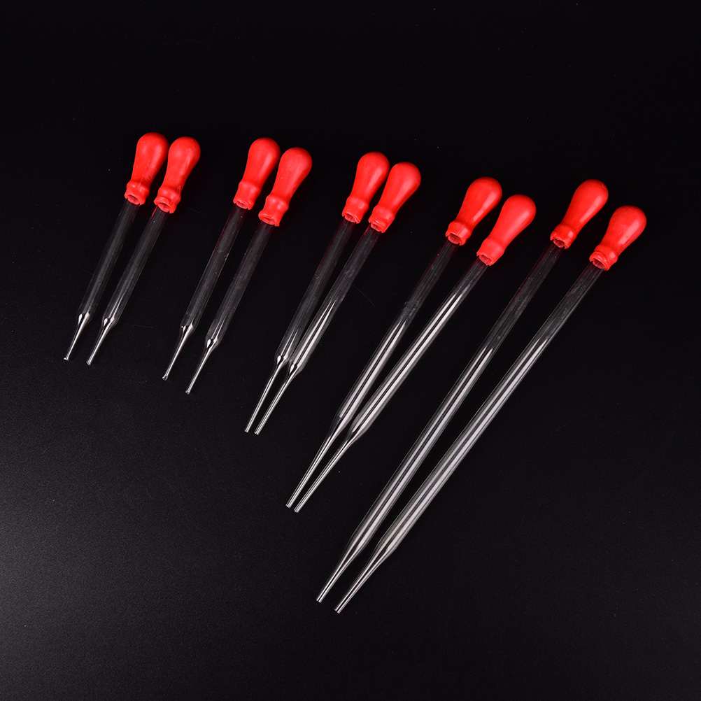 2Pcs Glass Dropper Medicine Pipette Durable Silicone Head Liquid Dropper Burette Transfer Pipette Lab Supplies 9/10/12/15/20 cm