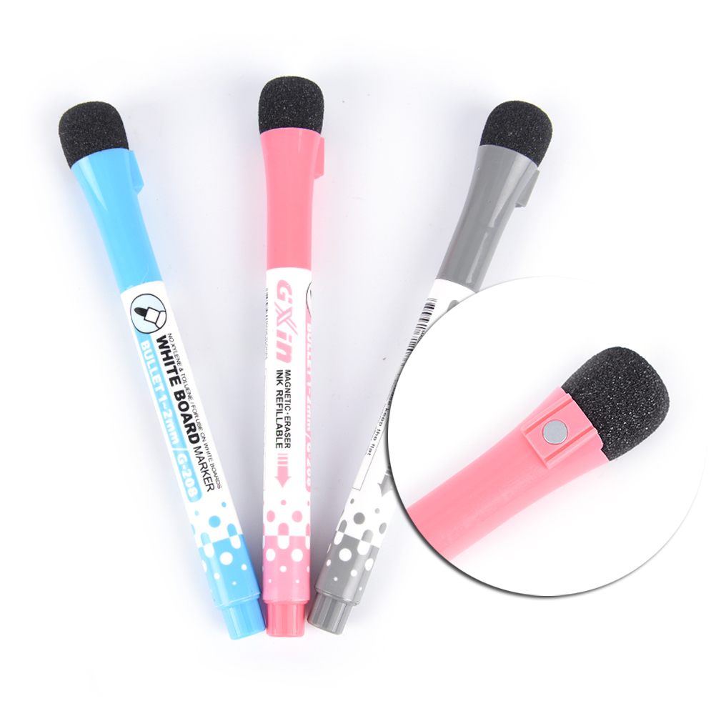 1pcs White Board Whiteboard Marker Pen Eraser Art Mark Pen Oil Pen Creative Double Write Wipe Erasable Marker Pen 3 Colors