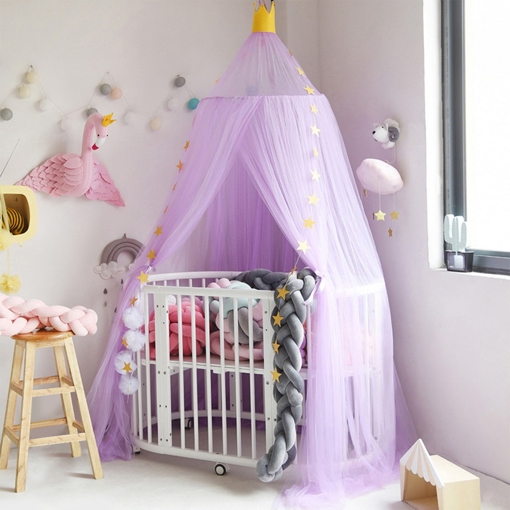 Lace Four Corner Student Bed Mosquito Net Four Open Dream Mosquito Net For Children Girls Hanging Round Baby Kids