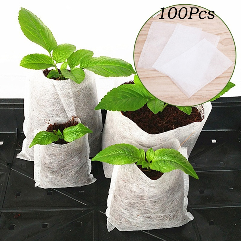 Different Sizes Biodegradable Non-woven Nursery Bags Plant Grow Bags Fabric Seedling Pots Eco-Friendly Aeration Planting Bags