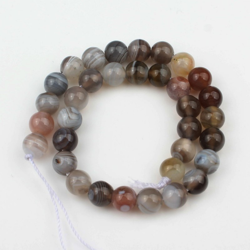 6/8/10/12mm Natural Botswana Sardonyx Agates Stone Beads Round for Jewellery Making a Bracelets Necklace 7.5 Inch