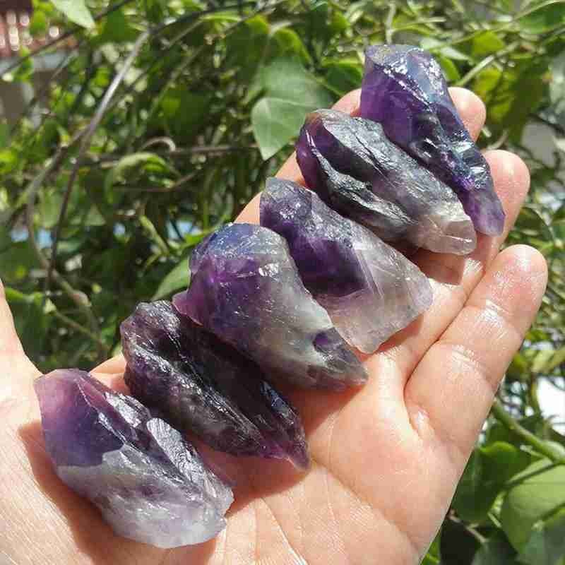 100g Amethyst Point Crystal Stone Repair Crystal Healing Decoration Hexagonal Stones Point Treatment Home Reiki Stone Miner V9F8