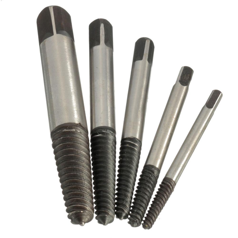 5pcs/lot Damaged Screw Extractor Easy Out Set Drill Bits Guide Broken Damaged Bolt Remover Hand Tool