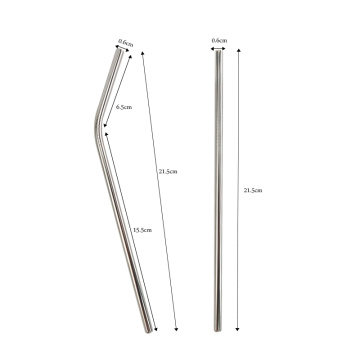 Reusable Metal Straw Pipette Suction Stainless Steel Drinking Straws Pipe Straight Bent Tube Events Party Bar Accessories